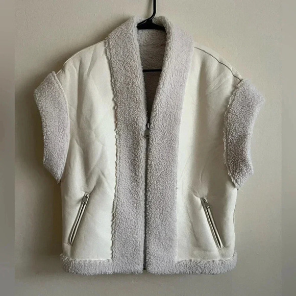 REVOLVE Jackets & Blazers - Poppy faux leather vest in ivory